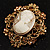 Heiress Filigree 'Cameo' Brooch (Antique Gold) - view 6