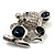 Cute Tiny CZ Crystal Mouse Brooch Pin (Silver Tone) - view 8