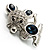 Cute Tiny CZ Crystal Mouse Brooch Pin (Silver Tone) - view 3