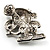 Cute Tiny CZ Crystal Mouse Brooch Pin (Silver Tone) - view 5