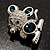 Cute Tiny CZ Crystal Mouse Brooch Pin (Silver Tone) - view 4