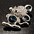 Cute Tiny CZ Crystal Mouse Brooch Pin (Silver Tone) - view 6