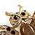 Stunning Crystal Owl Brooch (Gold Tone) - view 4