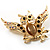 Stunning Crystal Owl Brooch (Gold Tone) - view 8
