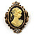 Small Antique Gold Cameo Brooch (Bronze&Brown)