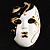 Theatrical Mask Enamel Brooch (Black&White) - view 2