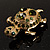 Small Emerald Green Swarovski Crystal Turtle Brooch (Gold Tone) - view 3