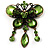 Vintage Green Butterfly Charm Brooch (Bronze Tone)