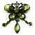 Vintage Green Butterfly Charm Brooch (Bronze Tone) - view 3