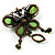 Vintage Green Butterfly Charm Brooch (Bronze Tone) - view 6