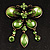 Vintage Green Butterfly Charm Brooch (Bronze Tone) - view 2