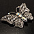 Diamante Filigree Butterfly Pin (Silver Tone) - view 5