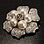 6-Petal Imitation Pearl Floral Brooch (Silver&White) - view 3