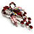 Red Crystal Grapes And Bow Brooch (Silver Tone) - view 5