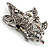 Crystal Filigree Butterfly Brooch (Silver Tone) - view 3