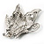 Crystal Filigree Butterfly Brooch (Silver Tone) - view 5