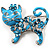 'Russian Blue' Enamel Cat Brooch - view 2