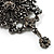 Chic Black Swarovski Crystal Charm Brooch (Black Tone) - view 3
