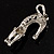 Clear Austrian Crystal Leaping Cat Brooch (Silver Tone) - 62mm - view 6
