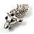 Little Mouse Crystal Brooch (Silver Tone) - view 3