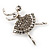 Asphalt Grey Crystal Ballerina Brooch (Silver Tone) - 4.5cm Length - view 3