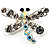 Small Clear Crystal Dragonfly Brooch (Silver Tone) - view 3
