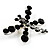 Small Jet Black Crystal Dragonfly Brooch (Silver Tone) - view 2