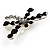 Small Jet Black Crystal Dragonfly Brooch (Silver Tone) - view 3