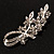 Romantic Swarovski Crystal Floral Brooch (Silver&Dim Grey) - view 6