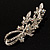 Romantic Swarovski Crystal Floral Brooch (Silver&Clear) - view 2