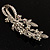 Romantic Swarovski Crystal Floral Brooch (Silver&Clear) - view 8