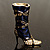 Dark Blue Stiletto High Boot Pin Brooch - view 3