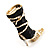 Black Stiletto High Boot Pin Brooch - view 3