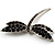 Classic Black Crystal Dragonfly Brooch (Silver Tone) - view 9