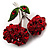 Small Diamante Cherry Pin In Silver Tone Metal - 30mm Tall - view 6