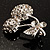 Clear Crystal Double Cherry Fashion Brooch (Silver Tone) - view 5