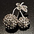 Clear Crystal Double Cherry Fashion Brooch (Silver Tone) - view 2