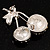 Clear Crystal Double Cherry Fashion Brooch (Silver Tone) - view 6