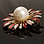 Golden Imitation Pearl Starburst Corsage Brooch (Pink&Red) - view 7