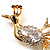 Stunning CZ Firebird Brooch (Gold Tone) - view 3
