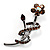 Amber Coloured Crystal Daisy Brooch (Silver Tone) - view 3