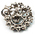Azure&Jet-Black Diamante Corsage Brooch (Silver Tone) - view 5