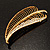 Oversized Crystal Leaf Brooch (Matte Gold Finish) - view 9