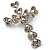 Clear Swarovski Crystal Cross Brooch (Silver Tone) - view 6