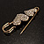 Vintage Swarovski Crystal Heart Pin Brooch (Antique Gold) - view 5