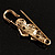 Vintage Swarovski Crystal Heart Pin Brooch (Antique Gold) - view 8