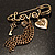 'Love', Key, Lock, Heart And Tassel Safety Pin Brooch (Antique Gold Tone) - view 5