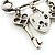 Key, Lock And Heart Locket Charm Safety Pin Brooch (Silver Tone) - view 8