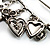 Key, Lock And Heart Locket Charm Safety Pin Brooch (Silver Tone) - view 6