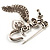 'Love', Key, Lock, Heart And Tassel Safety Pin Brooch (Antique Silver Tone) - view 5